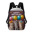 thumbnail image 1 of Cute Cats Birthday Balloons Large Capacity Backpacks For Teenagers Travel Bags Casual 17In Backpack, 1 of 7