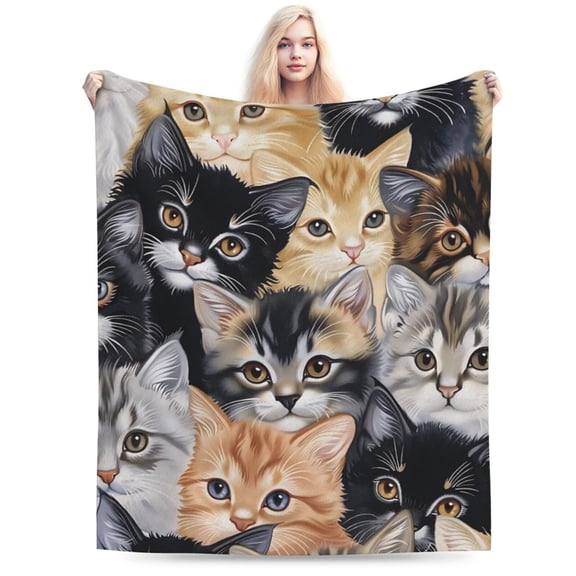 Cute Cats Blanket - Soft, Cozy, Lightweight Suitable for All Seasons 50x40