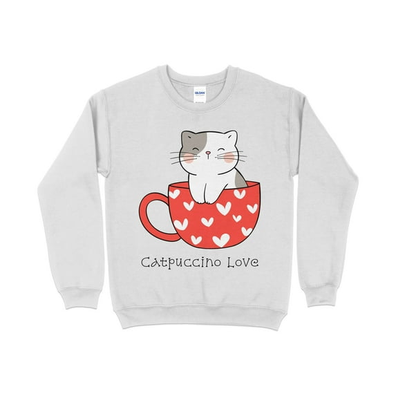 Cute Cats Catpuccino Love Valentine Sweatshirt
