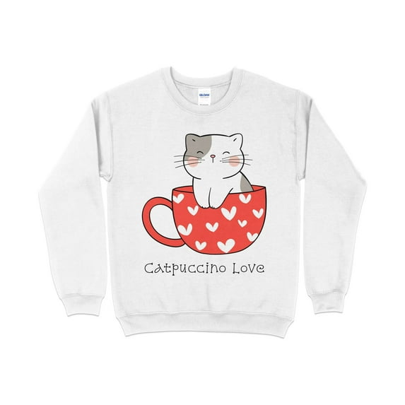 Cute Cats Catpuccino Love Valentine Sweatshirt