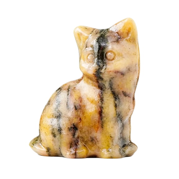 Cute Cats Crystal Miniature Figurine for Office Desk Good Luck Charm Ornament