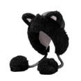 thumbnail image 1 of Cute Cats Ears Knitting Hat with Face Covering, Fluff Ball and Fleece Lined Winter Balaclava for Women, Cozy, Windproof, Warmth, Comfortable, Stylish Outdoor Cold Weather Headgear, 1 of 5