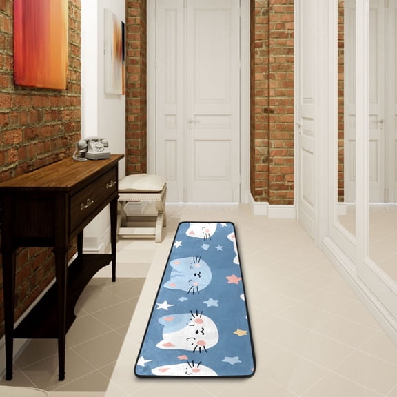 Cute Cats Face Runner Rug Ares Rug Non-Slip Laundry Rug 7224 inch Soft Washable for Bedroom Bathroom Kitchen Living Room