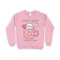 thumbnail image 1 of Cute Cats Fueled by Coffee Loved By Cats Valentine Sweatshirt, 1 of 10