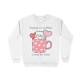 thumbnail image 1 of Cute Cats Fueled by Coffee Loved By Cats Valentine Sweatshirt, 1 of 11