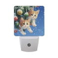 thumbnail image 1 of Cute Cats Hang on Christmas Tree LED Night Light Sensor Lamp Plug-in Adjustable Brightness 2 Pack, 1 of 7
