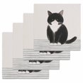 thumbnail image 1 of Cute Cats Kitchen Dish Towels for Drying Dishes Set of 4, Modern Abstract Ink Painting Gray Striped Waffle Weave Microfiber Hand Tea Bathroom Towels Quick Dry & Absorbent Towel 12x12, 1 of 7