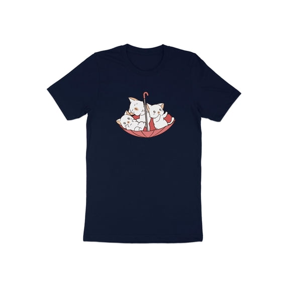 Cute Cats Kittens Animals Pets in Pink Umbrella Enjoying T-Shirt Graphic Design Cute Cats Kittens in Umbrella Tees Tshirt