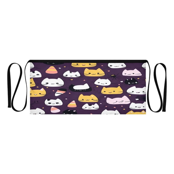 Cute Cats Multi Pocket Short Apron Waterproof, Adjustable 96.5in Belt for various occasions