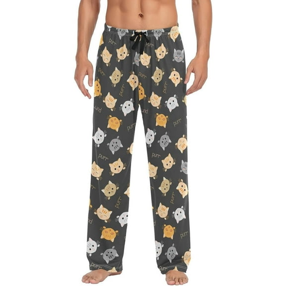 Cute Cats Pajama Pants Mens Lounge Pants Casual Men Pajama Bottoms with Pockets Drawstring