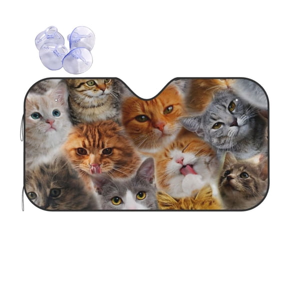 Cute Cats Pattern Car Windshield Sun Shade Universal Fit Auto Sun Visor Protector