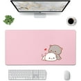 thumbnail image 1 of Cute Cats Pattern Desk Mat,Cartoon Animal Game Extended Mouse Pad,Pink Desk Mat,MakeupTable Mat,Desk Writing Mat for Office Work Home for Girl chid(31.5''''X15.7'''',Pink&Couple Cats), 1 of 6