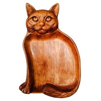 Cute Cats Shaped Wood Serving Platters and Trays Side Dish Serving Trays Tabletop Serving Platters,Holiday Party Table Decorations Supplies (6*9inch)