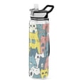 thumbnail image 1 of Cute Cats Sports Water Bottle Portable Travel Mug 32oz BPA Free Leak Proof Straw Transparent Tritan for Gym Yoga Cycling Camping, 1 of 7