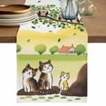 thumbnail image 1 of Cute Cats Table Runner, Japanese Owls Animals Country Leaves Rustic Washable Cotton Linen Table Runners 120 Inches Long, Dresser Scarf Runner for Dining/Living Room/Kitchen/Square Tables 13''x120'', 1 of 9