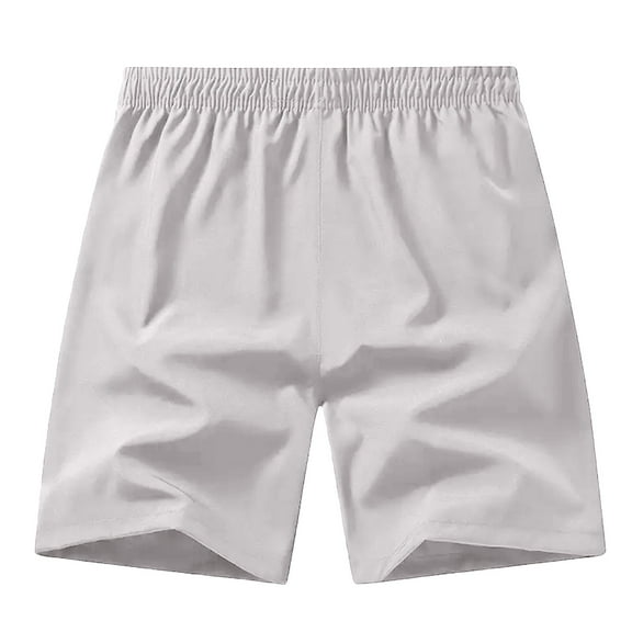Fgnfyis Men's Casual Shorts for Everyday Wear Straight Cut Solid Color Design for Spring Summer and Fall Ideal for T Shirt Pairing Easy Care Fabric Men's Shorts Light Gray M
