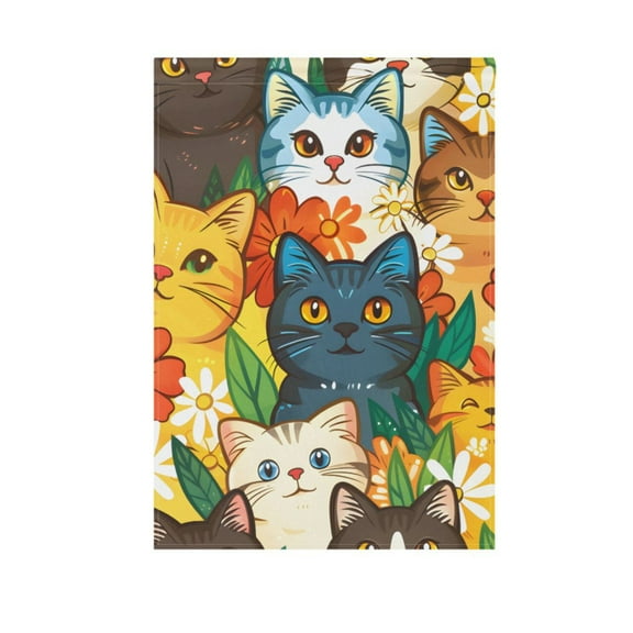 Cute Cats and Flowers Garden Flag 12"x18" Double-Sided Yard Flags for Outside Outdoor All Seasonal Decoration