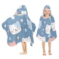 thumbnail image 1 of Cute Cats and Stars Kids Hooded Beach Towel Baby Bath Poncho Towels with Hood Absorbent 50"x23.5" for Pool Swimming, 1 of 7