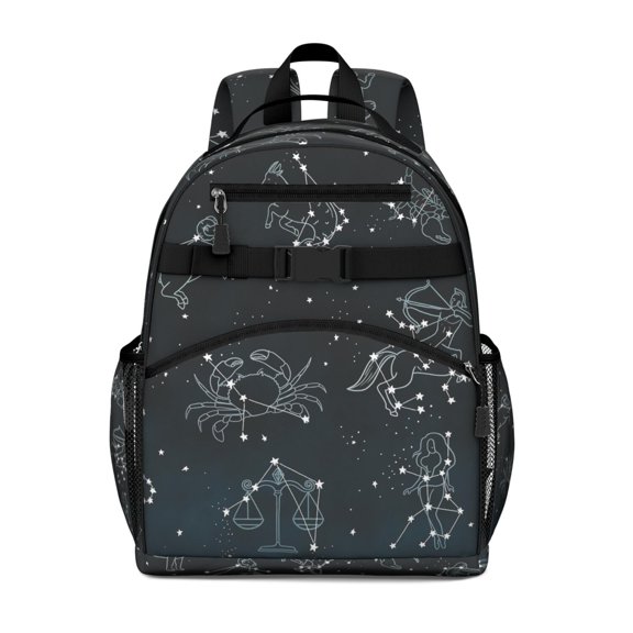 Cute Celestial Backpack for School - Waterproof & Adjustable Book Bag with Moon and Stars Print, Ideal for Heavy Loads