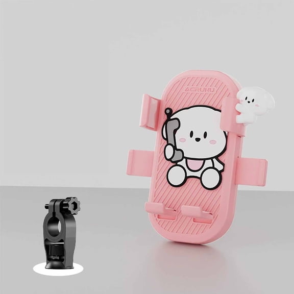 Cute Cell Phone Stand Cartoon Mobile Phone Holder for Scooter Bike Adjustable Navigation Mount with Strong Universal Smartphone Stand for Cycling Riding Perfect for Electric Scooters Bike Pink B