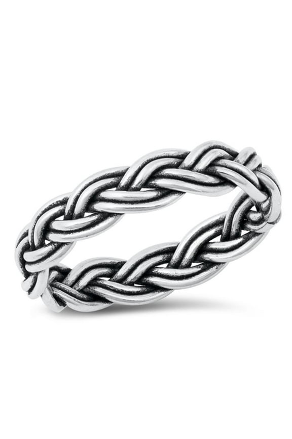 Cute Celtic Braided Weave Promise Ring .925 Sterling Silver Band Jewelry Female Male Unisex Size 11