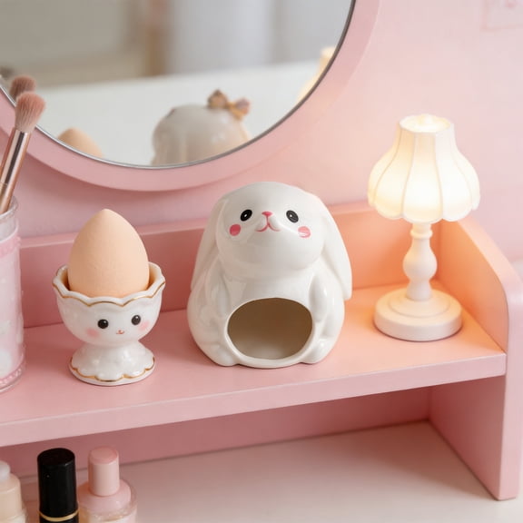Cute Ceramic Bunny Jewelry Holder Dish Ring Holder Key Bowl Rabbit Trinket Dish Decorative Jewelry Plate, Cute Jewelry Organizer for Room Decor