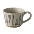 thumbnail image 1 of Cute Ceramic Coffee Mug Ceramic Breakfast Cup With Line Pattern Hand Printed Mug Design 12 oz Retro Coffee Mug C, 1 of 9
