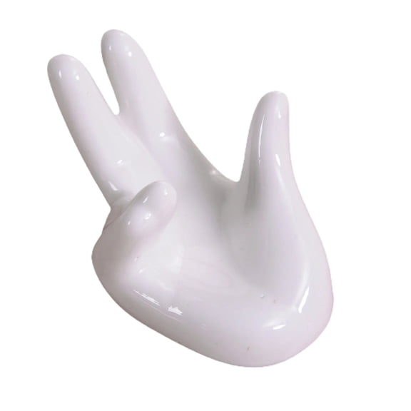 Cute Ceramic Hand Shape Plant Holder, Small Air Plant and Succulent Planter Stand for Desk, Table, Shelf, and Decorative Home Office Decor