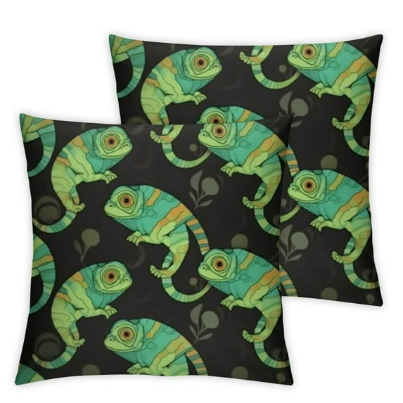 Cute Chameleon Lizard Pillowcase Soft Pillow Cases Pillow Covers with Zip Closure