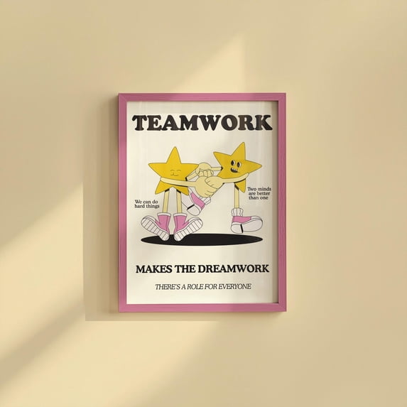 Cute Character Classroom Art Class Teamwork Makes The Dreamwork ...