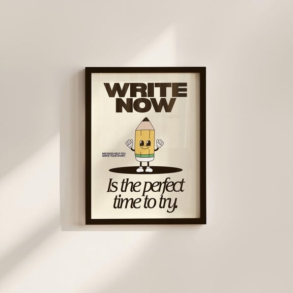 Cute Character Classroom Writing Positivity Retro Art Unframed Paper Print