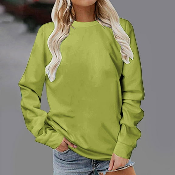 Cute Cheap Sweatshirts for Teens Sweatshirt for Womens Fall Fashion 2024 Pullover Sweatshirts for Women Cropped Cute Solid Color Tops for Women