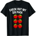 thumbnail image 1 of Cute Check Out My Six Pack Art Strawberry Lover Men Women T-Shirt, 1 of 4