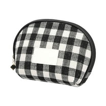 Cute Checkered Makeup Bag â Small Travel Cosmetic Pouch with Zipper, Mini Purse Organizer for Women & Girls, Portable Make Up Case for Toiletries & Accessories