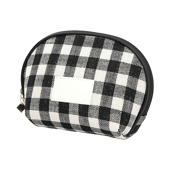 Cute Checkered Makeup Bag â Small Travel Cosmetic Pouch with Zipper, Mini Purse Organizer for Women & Girls, Portable Make Up Case for Toiletries & Accessories