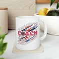thumbnail image 1 of Cheer Coach 11 oz Coffee Mug - Cheerleading Team Gift White Ceramic, 1 of 4