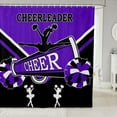 Cute Cheerleader Waterproof Bathroom Curtain Black And Blue Violet Bath 