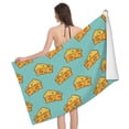 thumbnail image 1 of Cute Cheese Light Blue Bath Towel, Highly Absorbent towels for bathroom Quick Drying Microfiber Bath Towels for Body, Soft Shower Towels for Sport, Yoga, SPA, Gym 27x55in, 1 of 5