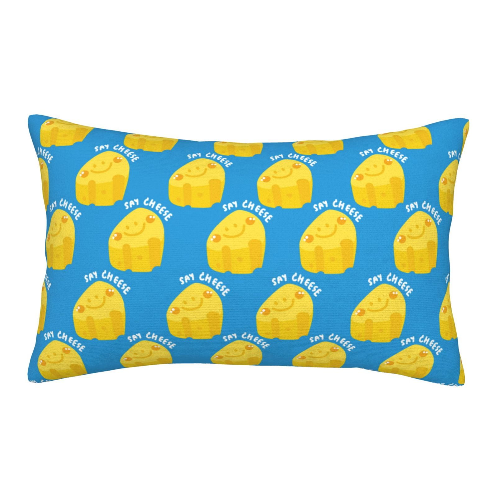 Cute Cheese Navy Throw Pillow Covers 16" x 24" , Decorative Microfiber