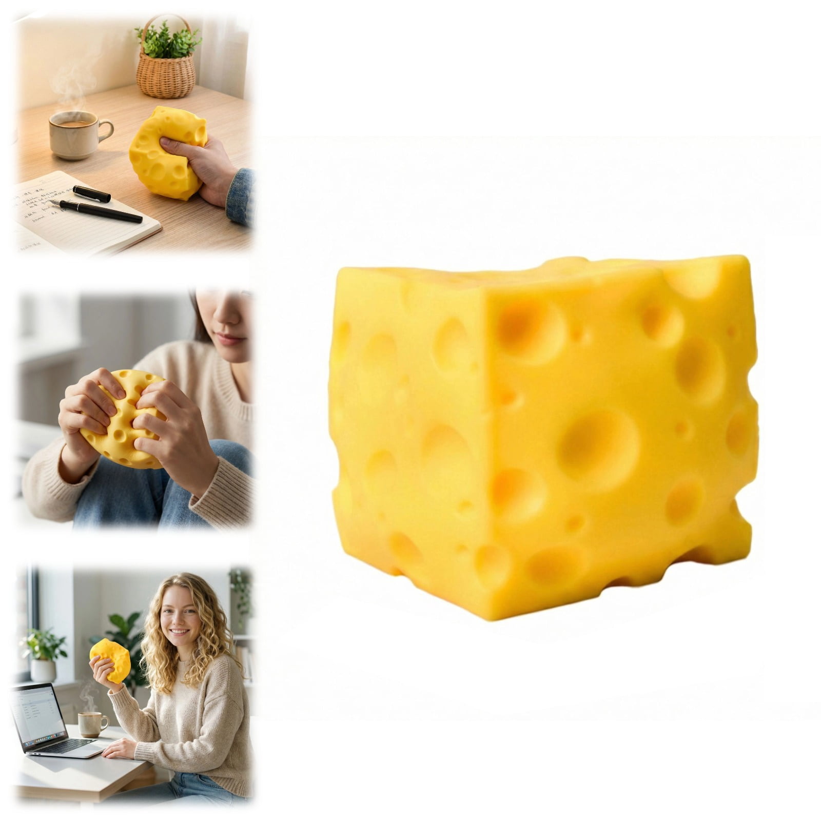 Cute Cheese Stress Balls Fidget Toys Sensory Squeeze Toys Anxiety ...