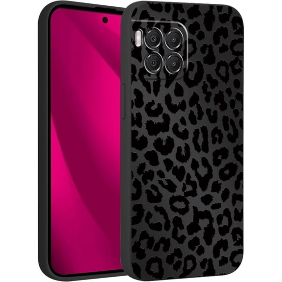 Cute Cheetah Print Phone Case for T-Mobile Revvl 7 Pro 5g 6.78", Aesthetic Coquette Black Leopard Pattern Design Case Soft Slim Shockproof TPU Protective Funda Cover for Women Girls