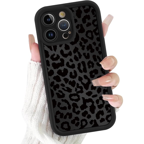 Cute Cheetah Print Phone Case for iPhone 11 Pro Case 5.8", Aesthetic Luxury Black Leopard Pattern Design Cover Shockproof Soft Slim TPU Full Camera Lens Protective Funda for Women Girls