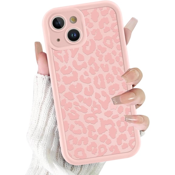 Cute Cheetah Print Phone Case for iPhone 13 Case 6.1", Aesthetic Luxury Pink Leopard Pattern Design Cover Shockproof Soft Slim TPU Full Camera Lens Protective Funda for Women Girls