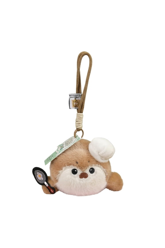 Cute Chef Sea Otter Plush Keychain - Brown, Adorable Design with Chef Accessories, Ideal for Bag Decor, Key Organizing, Daily Use, Perfect Gift for Kids, Otter Lovers