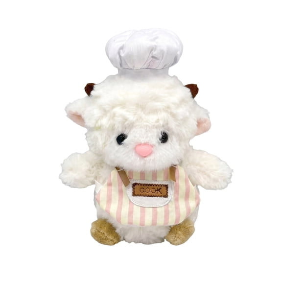 Cute Chef Sheep Plush Doll with COOK Design, Soft Skin-friendly Fluffy Fabric and Adorable Chef Outfit Styling, No Label Design Stuffed Lamb Plush Gift for Teens and Adults