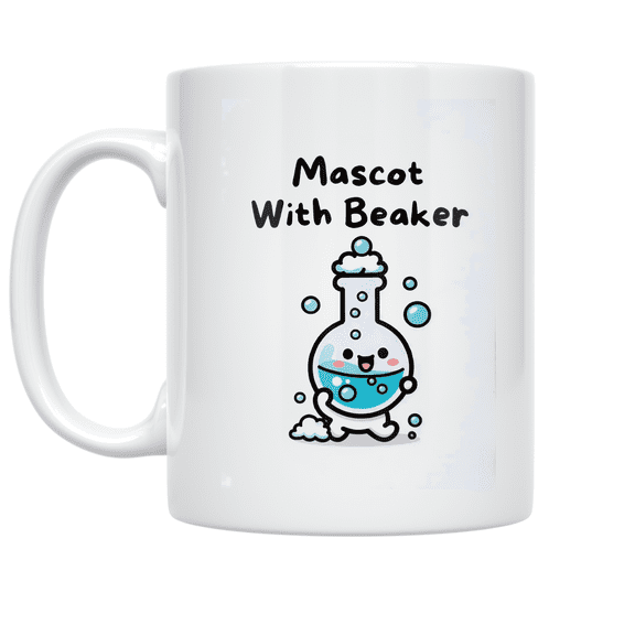 Cute Chemistry Mascot With Beaker - Science Enthusiast - 11 oz Ceramic Coffee Mug