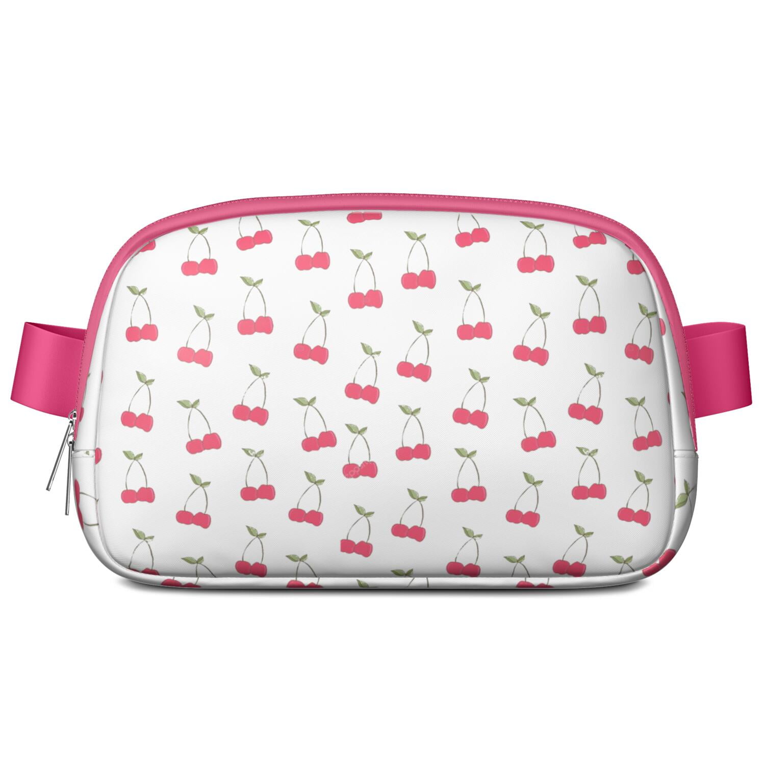 Cute Cherries Belt Bag – Sweet Fruit Fanny Pack with Red & Pink Aesthetic Print for Summer Vibes