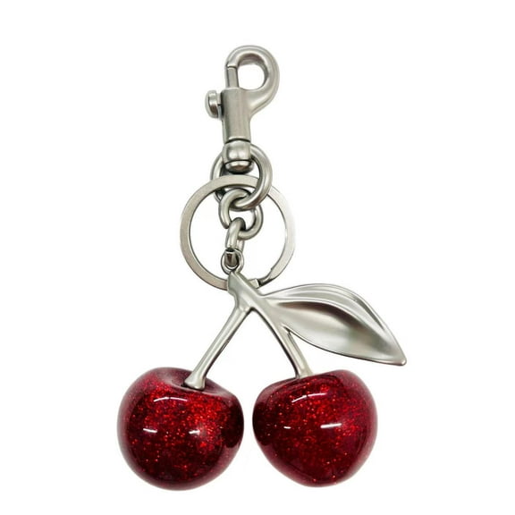 Cute Cherry Bag Charm,Apple Key Ring Clip Handbag Charm,Fruit Novelty Pendant,Purse Decor Keychain for Woman
