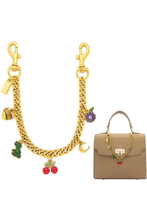 Cute Cherry Bag Purse Charms for Handbags Gold Purse Extender Chain Wallet Chain Keychains Accessories For Women
