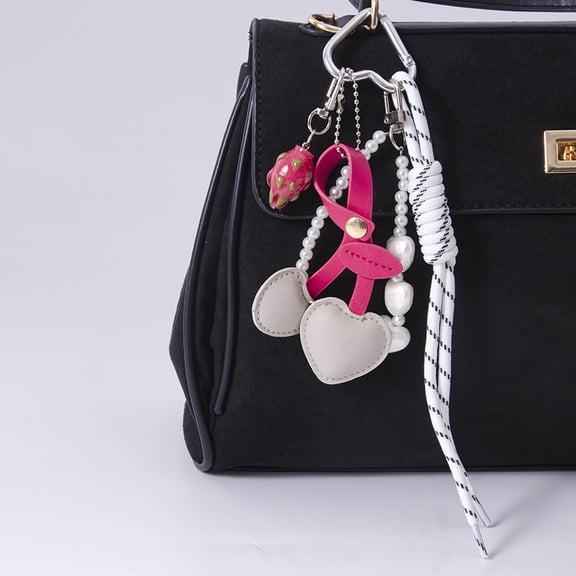 Cute Cherry Braided Keychain Bag Charms for Handbag Purse Backpack Accessories